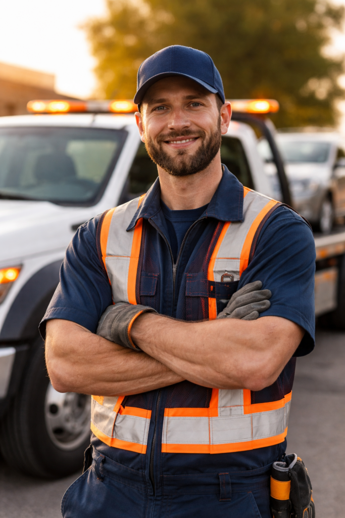 A man providing towing service in Hazelwood, MO
