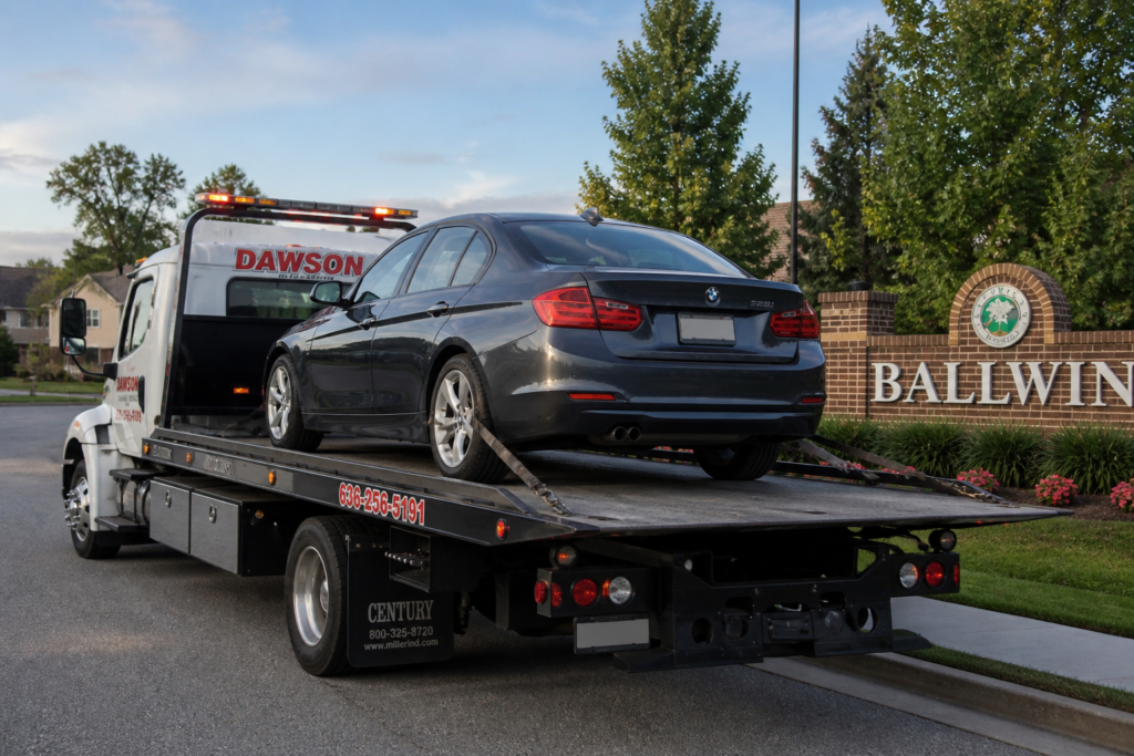 A man providing flatbed towing in Ballwin