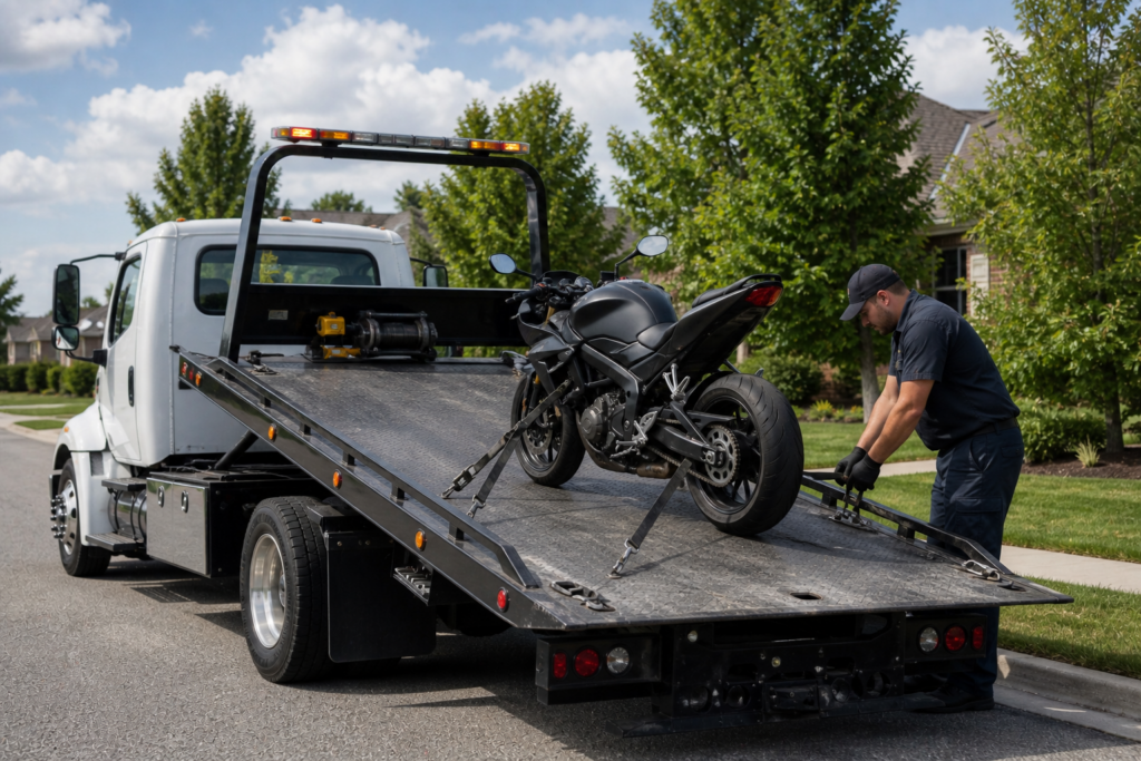 A towing service offering motorcycle towing in Ballwin