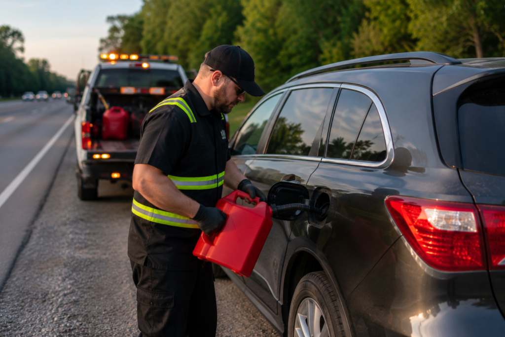 A man performing fuel delivery in Wentzville.
