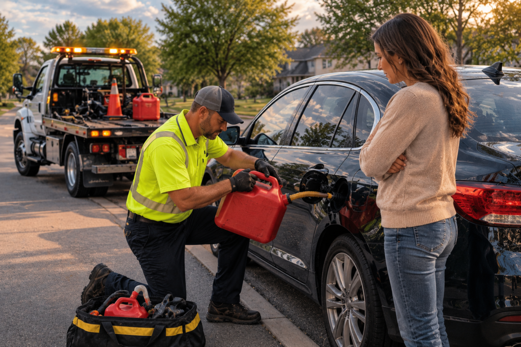 A man performing a fuel delivery in Lake St. Louis.