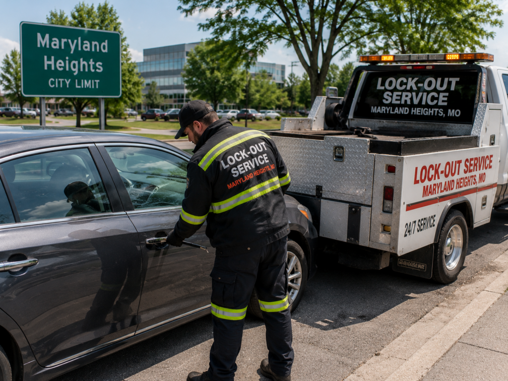 A man performing a lock-out service in Maryland Heights.